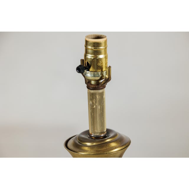 Vintage Midcentury Brass Table Lamp with Baluster Form on Marble Base For Sale - Image 12 of 18