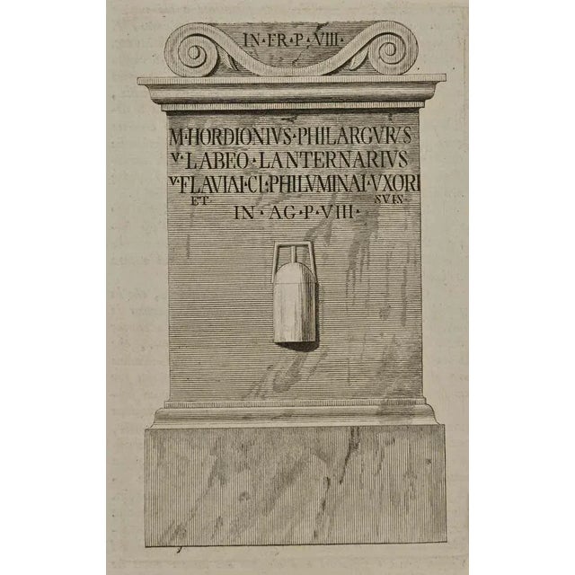 Ancient monument "Antiquities of Herculaneum", is an etching on paper realized by Luigi Vanvitelli of 18th Century. Signed...