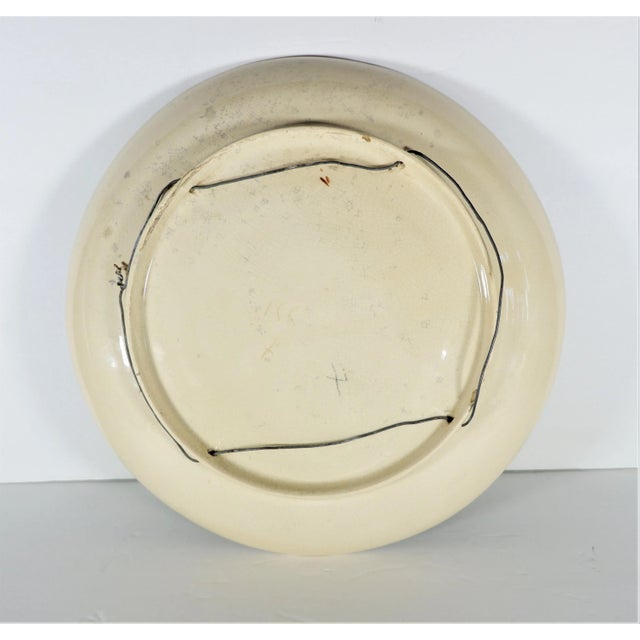 Ceramic Antique Majolica French Barbotine Palissy Charger/Plate Apples 13” For Sale - Image 7 of 8