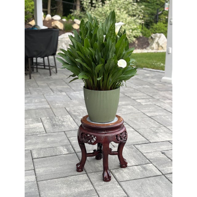 Mid 20th Century Antique Chinese Carved Rosewood Plant Stand For Sale - Image 5 of 6