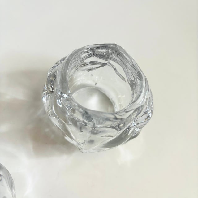 Mid 20th Century Vintage Glass Snowball Candle Holders - Set of 3 For Sale - Image 5 of 6
