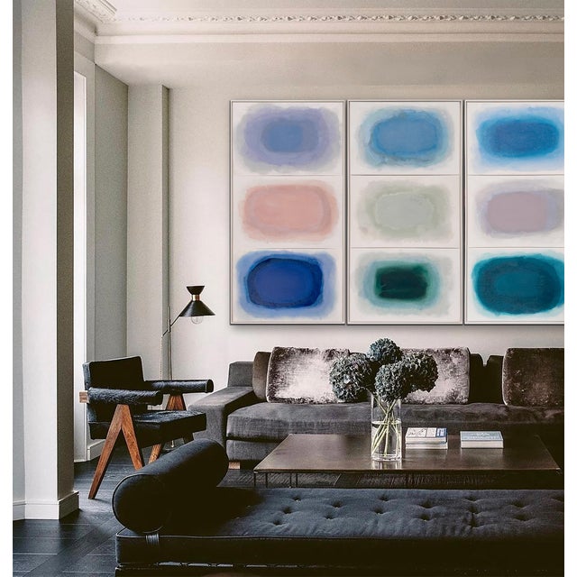 "Conversations 01/02/03" Set of 3 Oversized Luminescent Multi-Color Color Field Triptych Painting Panels, Framed For Sale In Austin - Image 6 of 11