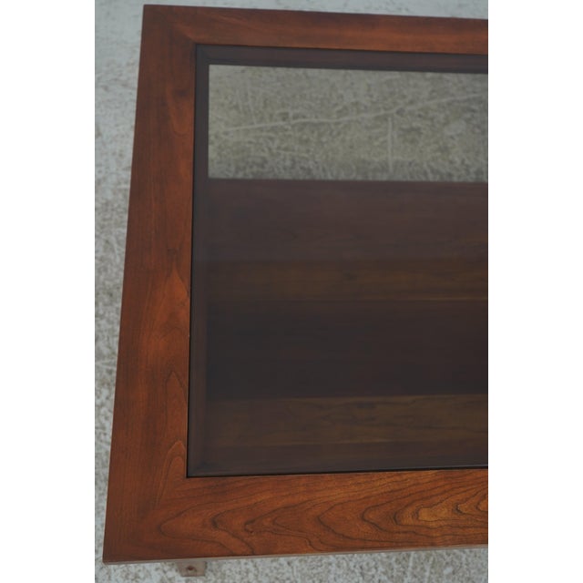 Stickley Mission Cherry Glass Top Coffee Table For Sale - Image 11 of 13