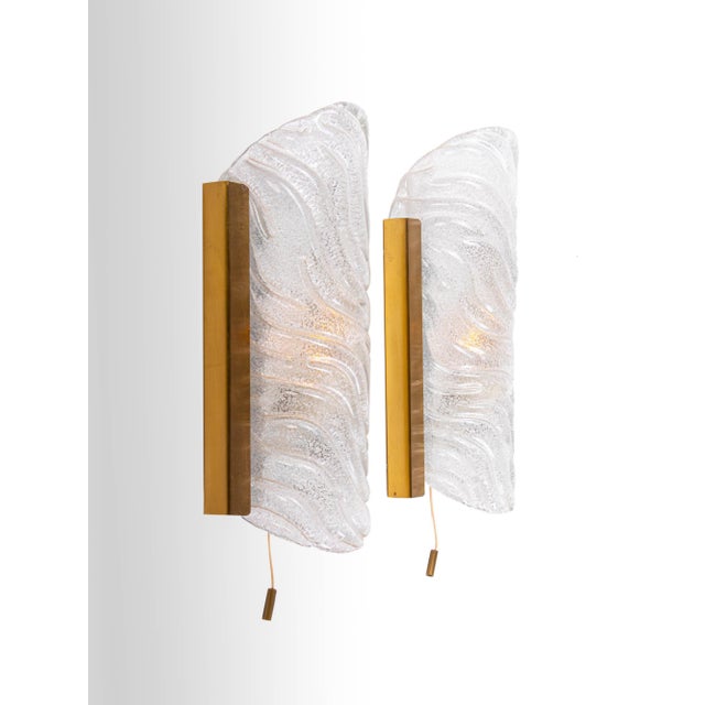Metal Glass & Brass Wall Sconces by J. T. Kalmar, 1960s, Set of 2 For Sale - Image 7 of 7