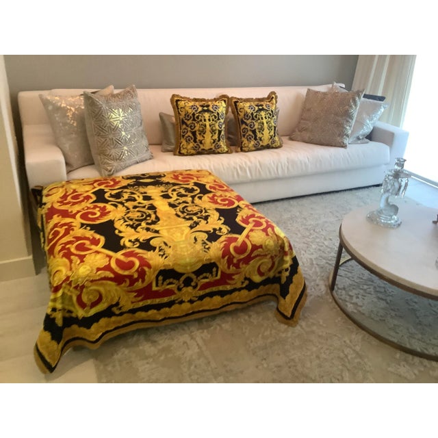 Vintage Atelier Versace Fabric Custom Made Velvet Throw For Sale In New York - Image 6 of 12