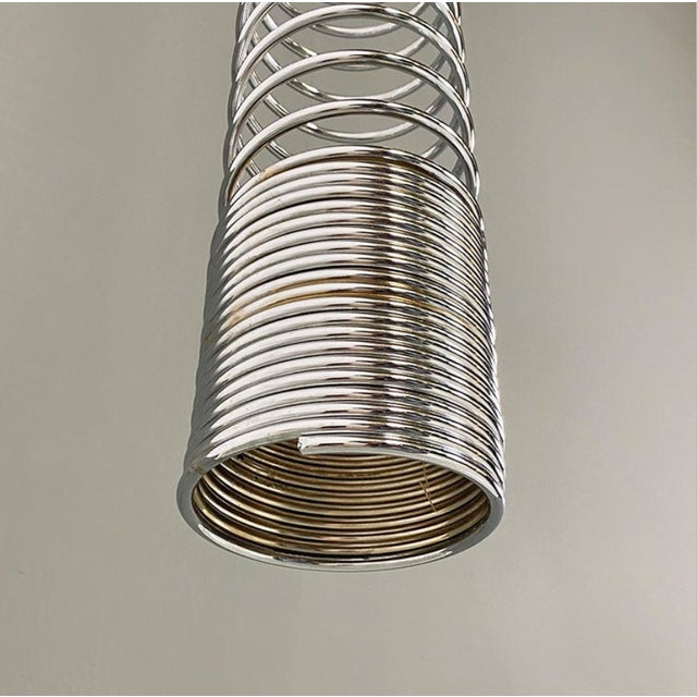 Italian Modern Metal Elastic Molla Ceiling Lamp by Angelo Mangiarotti for Candle, 1974 For Sale - Image 13 of 14