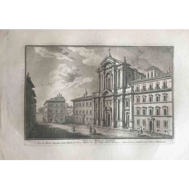 Chiesa di S. Maria in Campitelli is an original etching of the Late 18th century realized by Giuseppe Vasi. Signed and...
