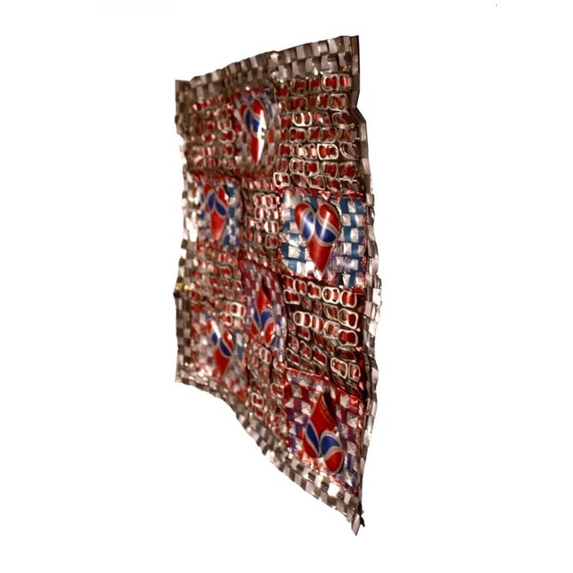 Ross Palmer Beecher, Abstract Red Blue Folk Art Americana Flag Can Tapestry Quilt Ross Palmer Beecher, c.1988 For Sale - Image 12 of 18