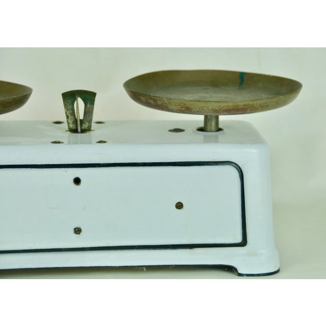 Vintage French Scale and Weights Set, 1950s For Sale - Image 4 of 14