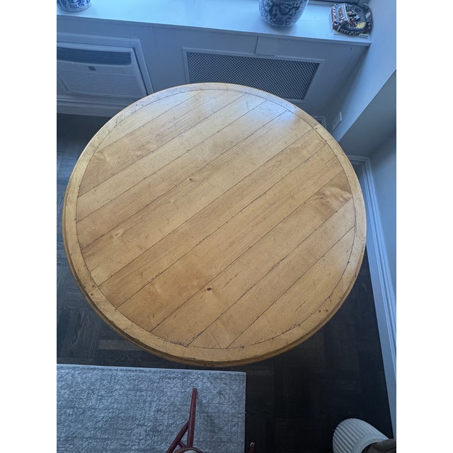 Farmhouse Custom 54" Round Wood Pedestal Dining Table - Farmhouse / Traditional Style For Sale - Image 3 of 6