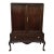 Vintage Mahogany Display Cabinet | Queen Anne Style Cabinet | Mirrored Interior For Sale