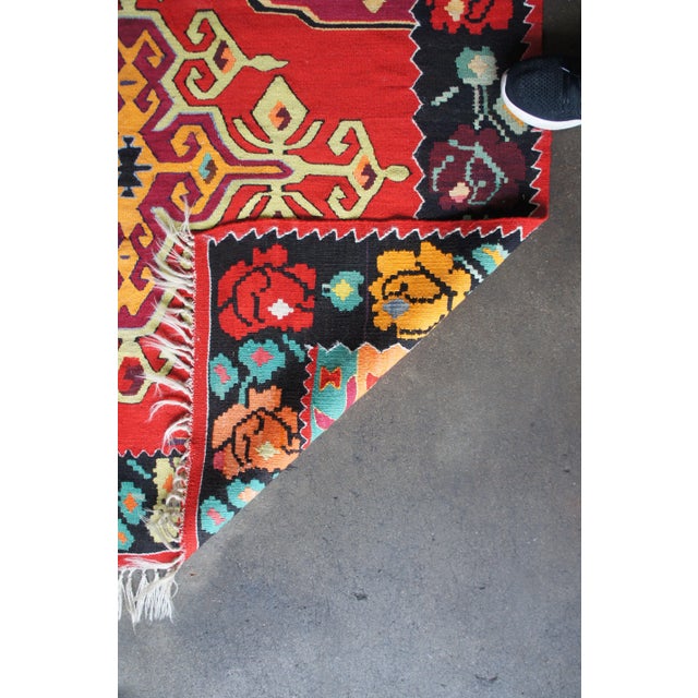 1940s Turkish Wool Kilim Area Rug-4′9″ × 7′4″ For Sale - Image 9 of 13