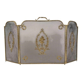 Napoleon III Fire Screen with Bronze Panels, 1800s For Sale