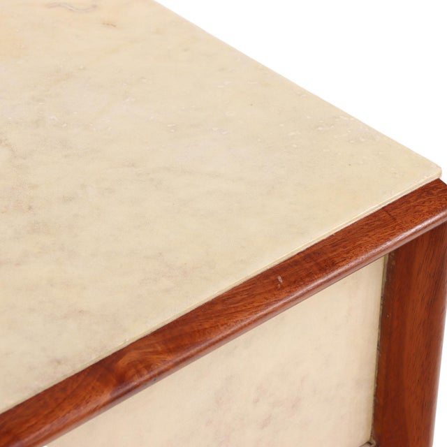 White Mid-Century Mahogany and Parchment Commode, C. 1950 For Sale - Image 8 of 8