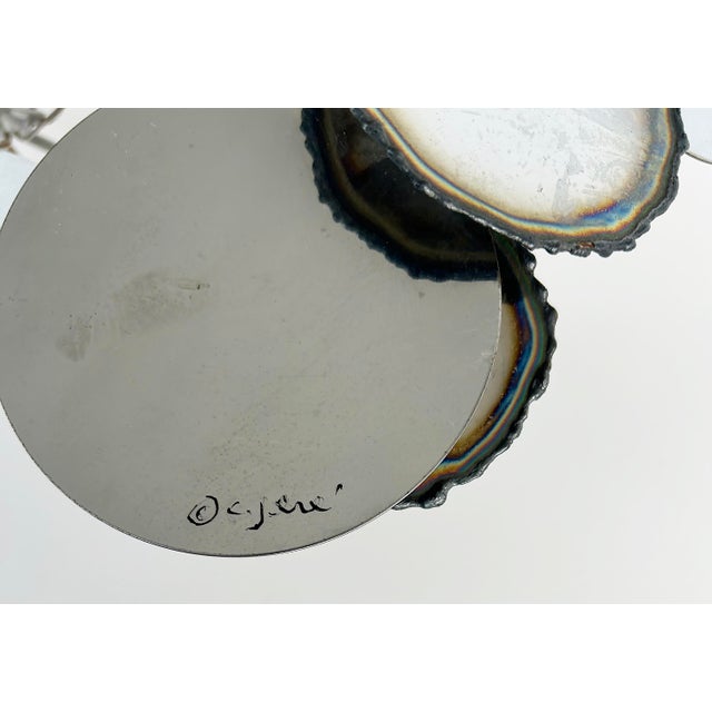 1970s Curtis Jeré Raindrops Mixed Metal Wall Sculpture, Signed, 1970s For Sale - Image 5 of 8