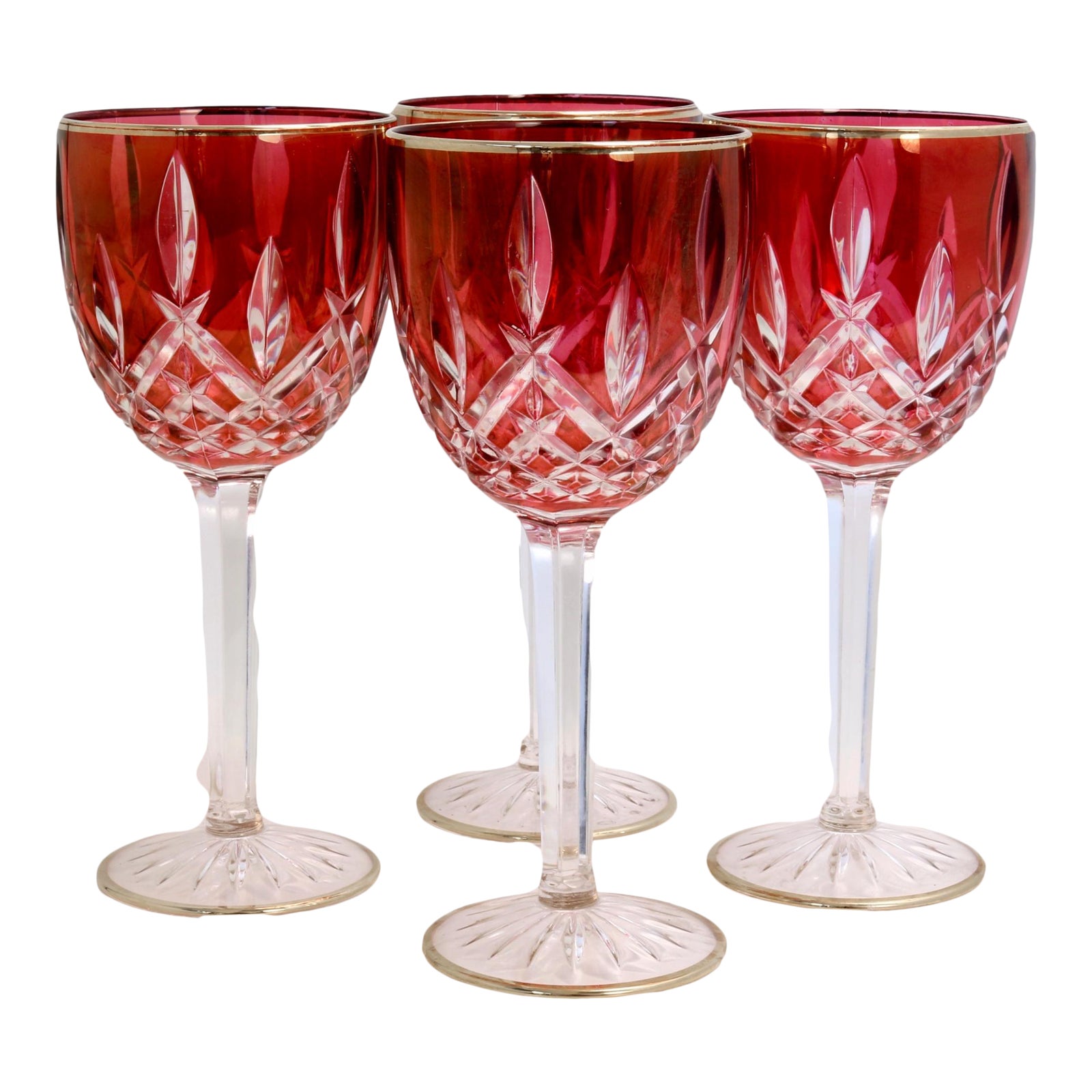 Vintage MidCentury Flash Lustre Wine Glasses, Set of 4 Chairish