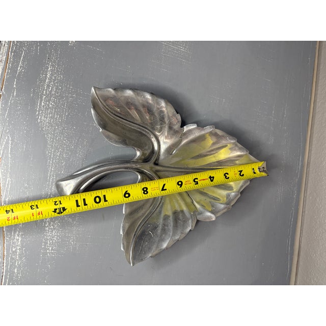 Late 20th Century Vintage Attributed to Bruce Fox Cast Aluminum Leaf Bowl For Sale - Image 5 of 10
