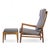 Selig Kofod Larsen for Selig Mid Century Danish Walnut Lounge Chair and Ottoman For Sale - Image 4 of 10