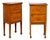 Pair of 1820s Italian Neoclassical Carved Walnut Bedside Tables with Banding For Sale