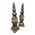 Pair of Late 20th Century Bubble Art Glass & Metal Obelisk For Sale