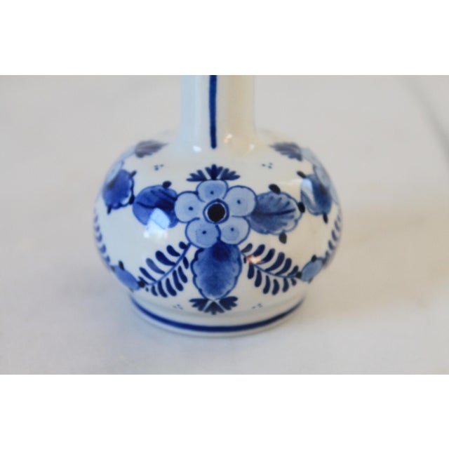 Traditional Vintage Blue & White Delft Miniature Ceramic Bud Vase For Sale - Image 3 of 6