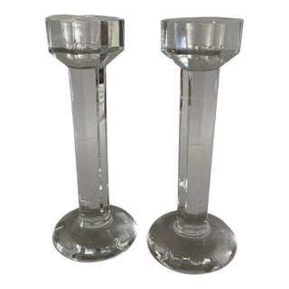 Early 21st Century Kosta Boda Faceted Candlesticks For Sale