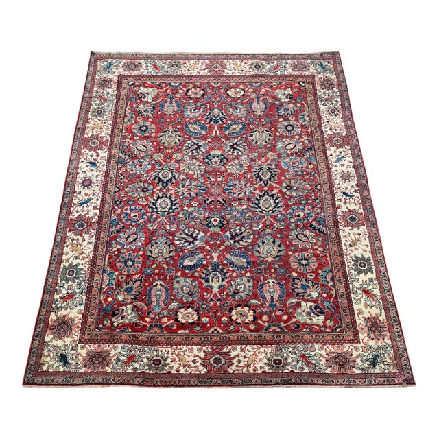 Vintage Hand Knotted Mahal Rug Circa 1920 For Sale