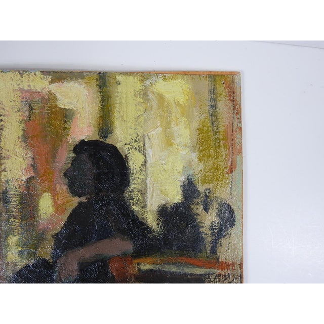 Mid 20th Century Impressionist Couple in Conversation Painting For Sale In Seattle - Image 6 of 8