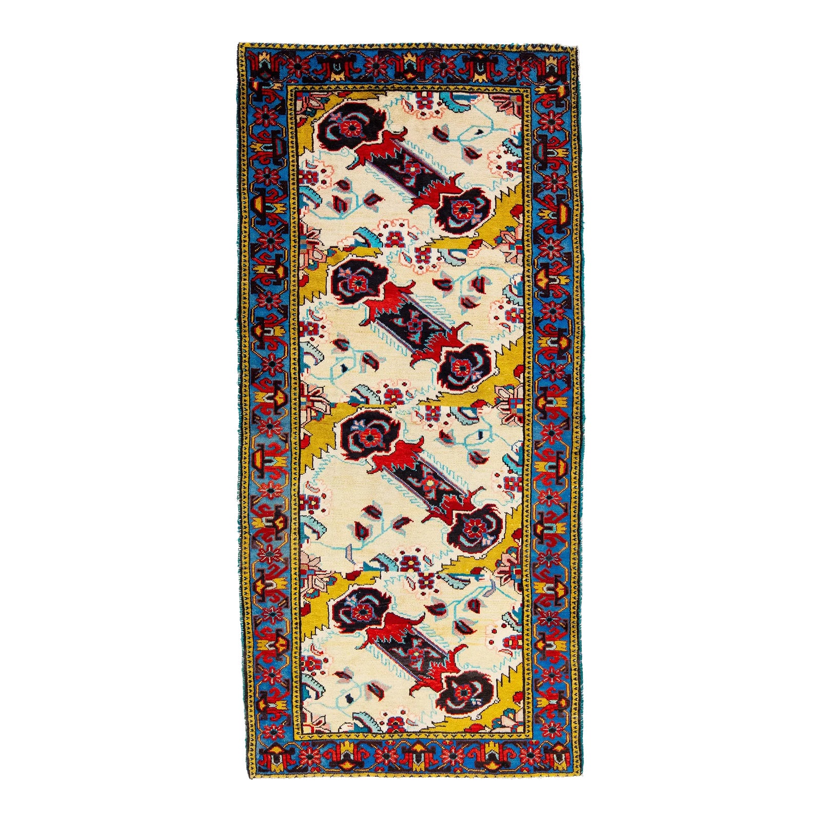 1960s 1960s Multicolor Persian Shiraz Wool Rug With Allover Pattern ...