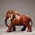 Asian Vintage Red Copper Gilt Elephant Sculpture - Asian Auspicious Statue With Inscriptions For Sale - Image 3 of 10