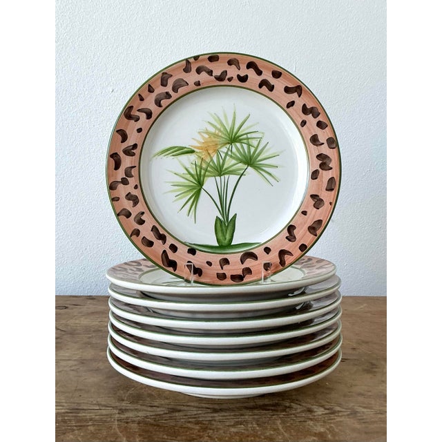 Vintage Coastal Italian Glazed Ceramic Salad Plates - Set of 8 For Sale - Image 11 of 12