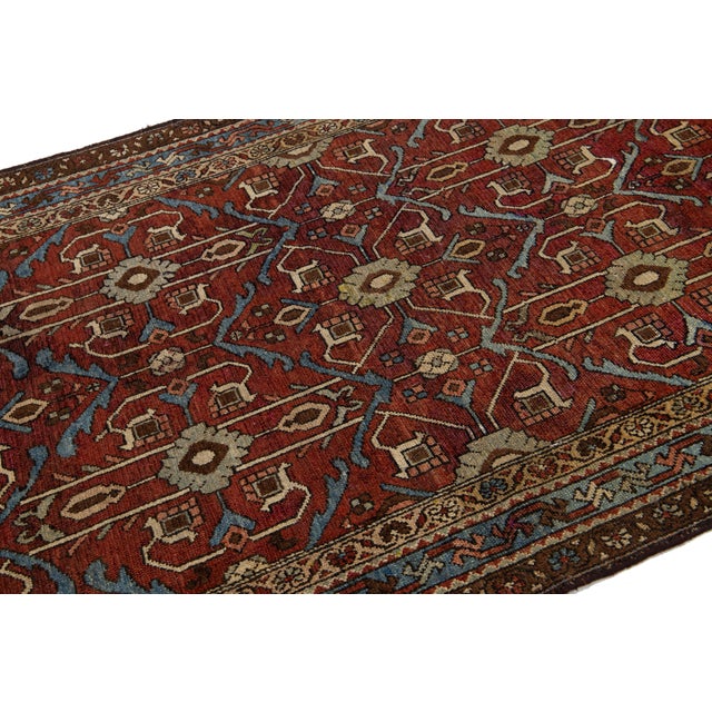 Antique Persian Shirvan Red Wool Rug With Geometric Design For Sale In New York - Image 6 of 7
