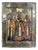 Antique Orthodox Icon with 3 Saints on Gilded Tempera Wooden Board For Sale