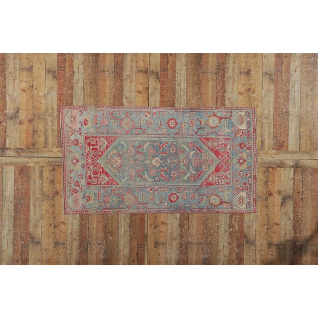 Cerulean Antique Persian Malayer Rug - 03'09 X 06'10 For Sale - Image 8 of 9