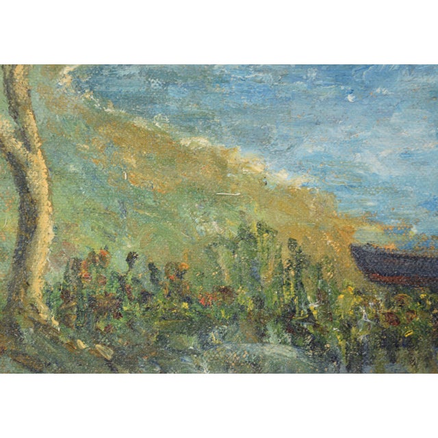 Mid 20th Century Hildegarde Hamilton by Island Mountains and Boats by the Coast, Mid 20th Century Landscape For Sale - Image 5 of 11