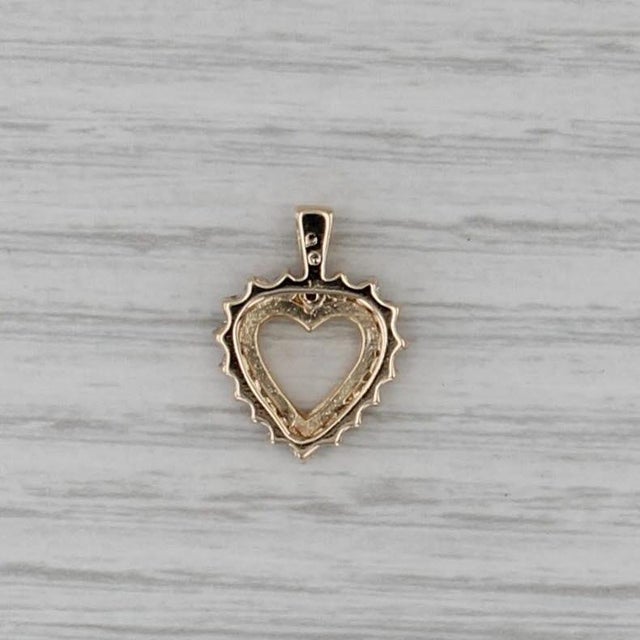 0.36ctw Diamond Open Heart Pendant 14k Yellow Gold Small Drop For Sale - Image 4 of 5