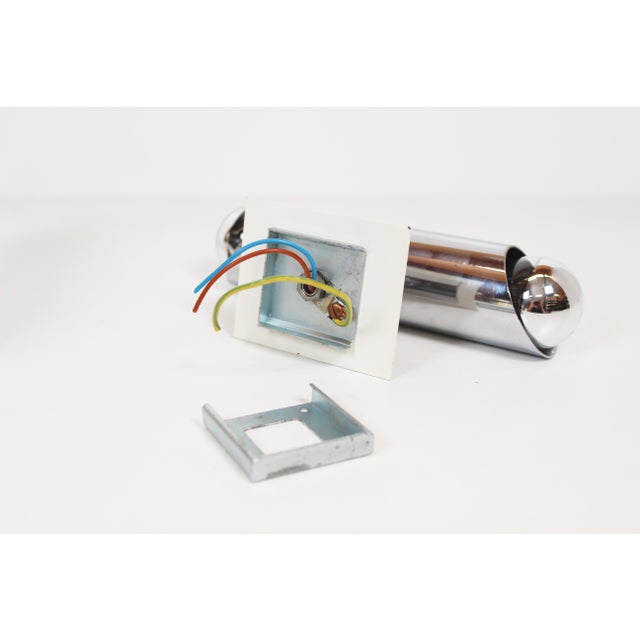 Chrome Wall Lamps in the style of Sciolari, 1980s, Set of 2 For Sale - Image 6 of 10