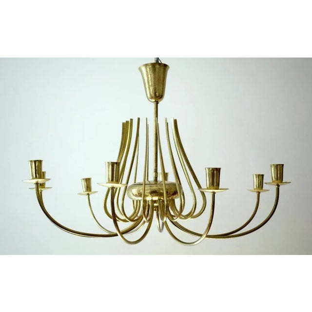 Hammered Brass Chandelier, Italy, 1950s For Sale - Image 6 of 7