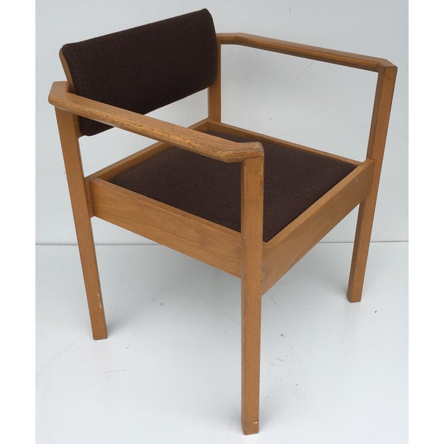 MidCentury Wood and Fabric Accent Chair Chairish
