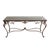 Italian Wrought Iron Framed Laminated Marble-Design Wood Console / Entry Table For Sale - Image 9 of 9