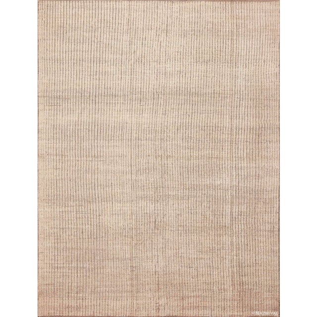 Nazmiyal Collection Abstract Neutral Minimalist Contemporary Area Rug For Sale
