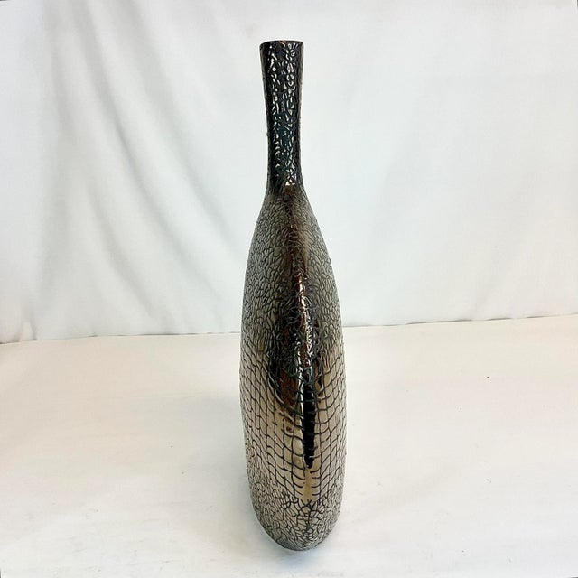 1980s Post Modern Contemporary Faux Reptile Ceramic Vase For Sale - Image 10 of 12