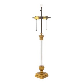 Neoclassical Style Gilt Metal Mounted Glass Lamp For Sale