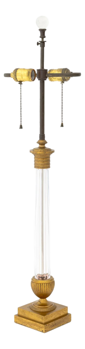 Neoclassical Style Gilt Metal Mounted Glass Lamp