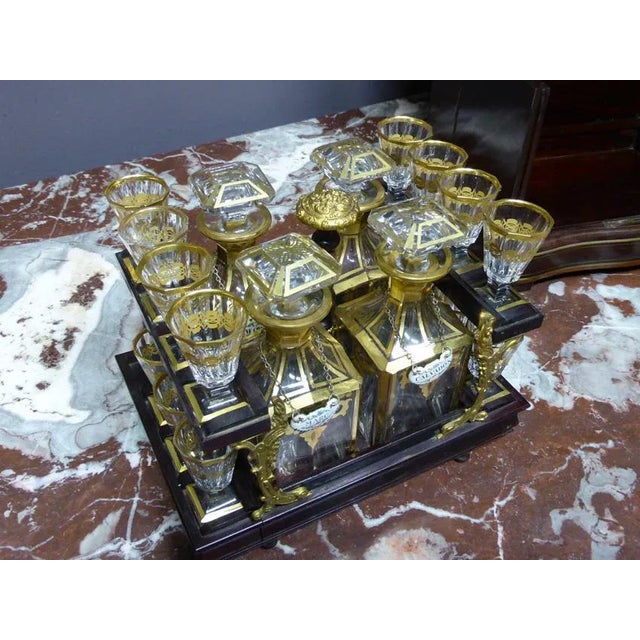 Napoleon III period liquor cellar in Marqueterie Boulle. The box is decorated with bunches of grapes and vine leaves. 14...