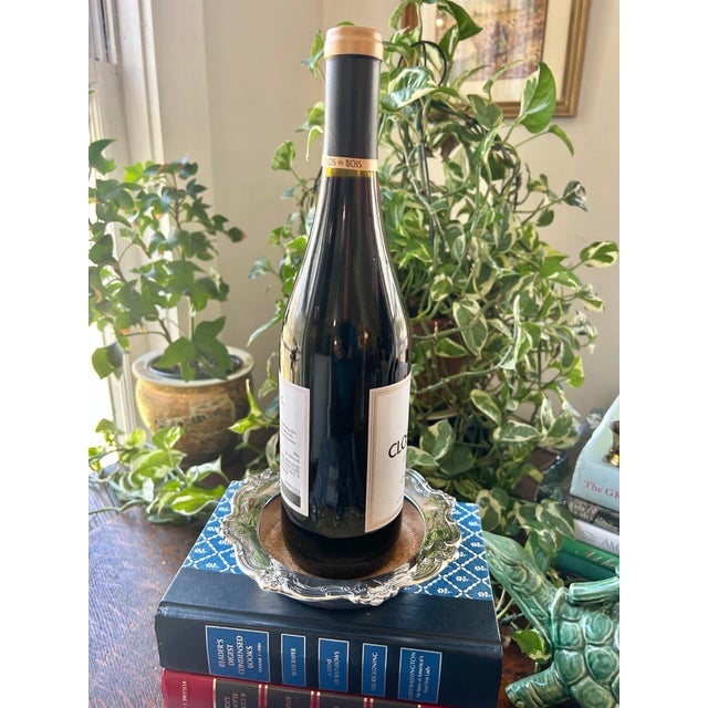 Late 20th Century Vintage Gorham “Chantilly” Silver Plate Wine Coaster With Cork Liner For Sale - Image 5 of 8