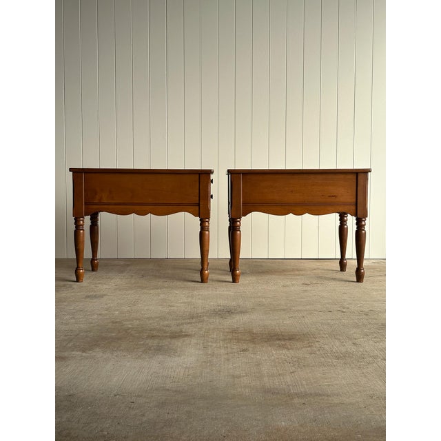Vintage Mersman Scalloped Maple End Tables, Pair For Sale - Image 17 of 17