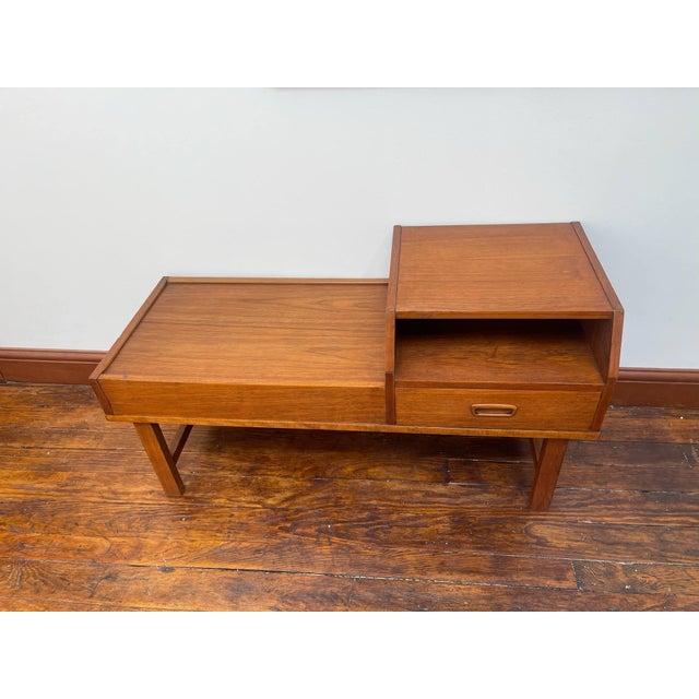 Mid-Century Modern The Gossip Table/Telephone Bench a Danish Vintage 1970s Mid-Century Modern For Sale - Image 3 of 8