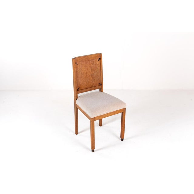 Wood Dutch Art Deco Chair with Upholstered Seat For Sale - Image 7 of 10