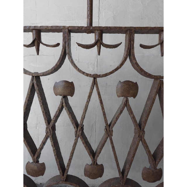 Brown Antique Art Deco French European Iron Fireplace Screen For Sale - Image 8 of 9